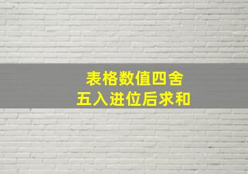 表格数值四舍五入进位后求和