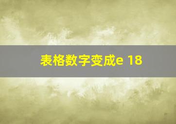 表格数字变成e+18