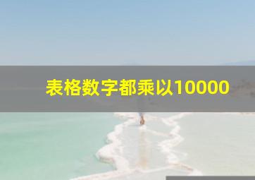 表格数字都乘以10000