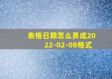 表格日期怎么弄成2022-02-08格式