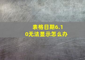 表格日期6.10无法显示怎么办