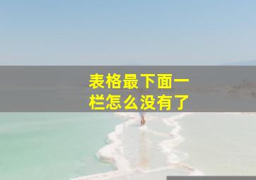 表格最下面一栏怎么没有了