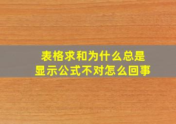 表格求和为什么总是显示公式不对怎么回事