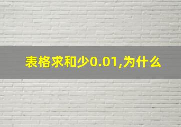 表格求和少0.01,为什么