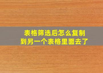 表格筛选后怎么复制到另一个表格里面去了