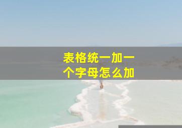 表格统一加一个字母怎么加