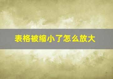 表格被缩小了怎么放大