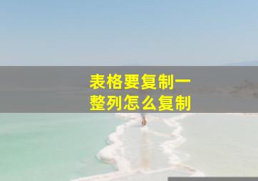 表格要复制一整列怎么复制