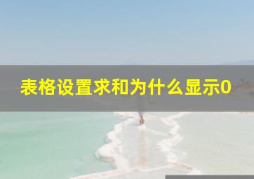 表格设置求和为什么显示0