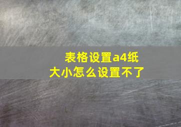 表格设置a4纸大小怎么设置不了