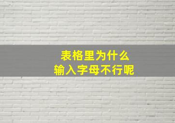 表格里为什么输入字母不行呢