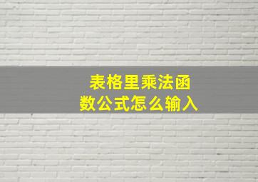 表格里乘法函数公式怎么输入