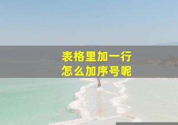 表格里加一行怎么加序号呢