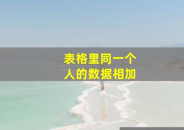 表格里同一个人的数据相加