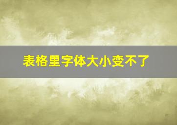 表格里字体大小变不了