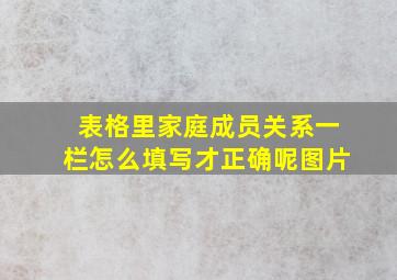 表格里家庭成员关系一栏怎么填写才正确呢图片