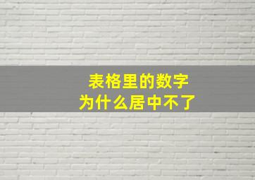 表格里的数字为什么居中不了