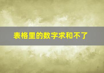 表格里的数字求和不了