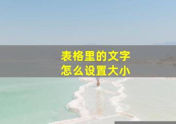 表格里的文字怎么设置大小