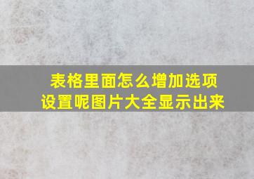 表格里面怎么增加选项设置呢图片大全显示出来