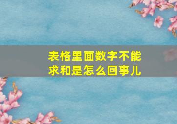 表格里面数字不能求和是怎么回事儿