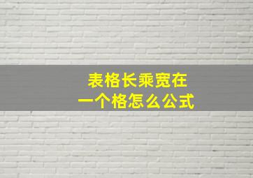 表格长乘宽在一个格怎么公式