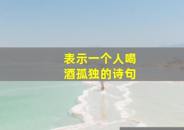 表示一个人喝酒孤独的诗句