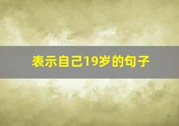 表示自己19岁的句子