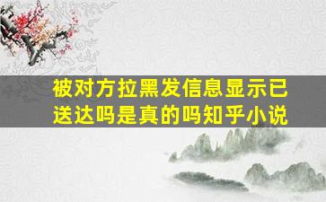 被对方拉黑发信息显示已送达吗是真的吗知乎小说