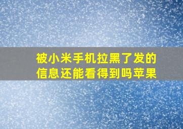 被小米手机拉黑了发的信息还能看得到吗苹果