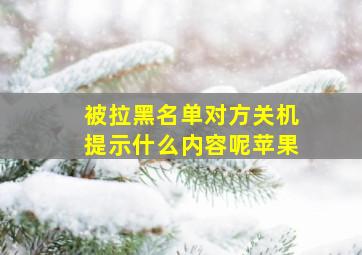 被拉黑名单对方关机提示什么内容呢苹果