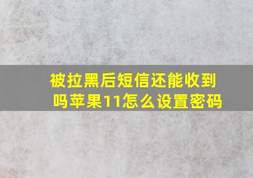 被拉黑后短信还能收到吗苹果11怎么设置密码