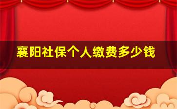 襄阳社保个人缴费多少钱