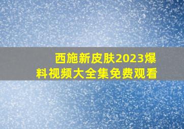 西施新皮肤2023爆料视频大全集免费观看