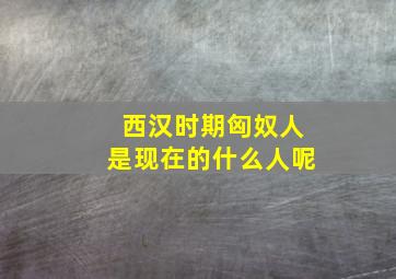 西汉时期匈奴人是现在的什么人呢