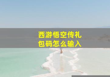 西游悟空传礼包码怎么输入