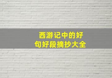 西游记中的好句好段摘抄大全