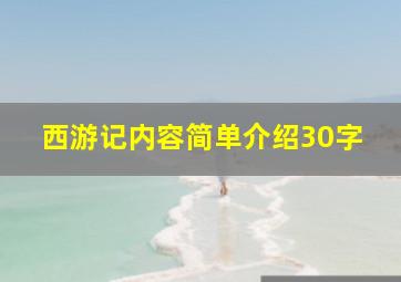 西游记内容简单介绍30字