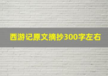 西游记原文摘抄300字左右