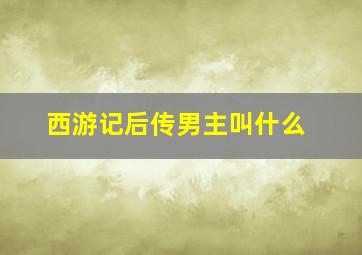 西游记后传男主叫什么