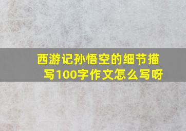 西游记孙悟空的细节描写100字作文怎么写呀