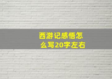 西游记感悟怎么写20字左右