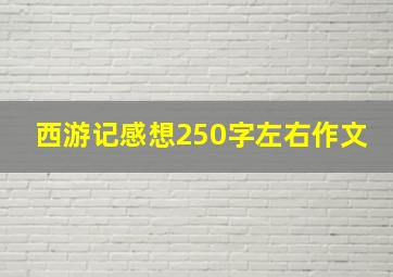 西游记感想250字左右作文