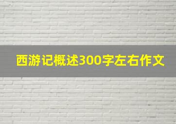 西游记概述300字左右作文