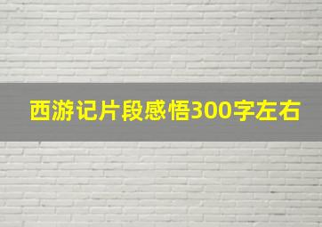 西游记片段感悟300字左右