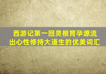 西游记第一回灵根育孕源流出心性修持大道生的优美词汇