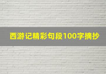 西游记精彩句段100字摘抄