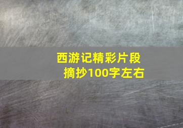 西游记精彩片段摘抄100字左右