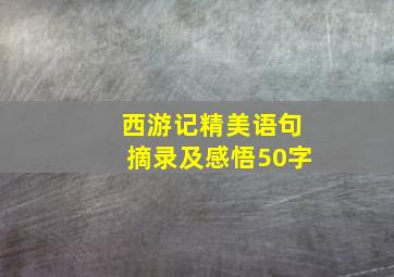 西游记精美语句摘录及感悟50字