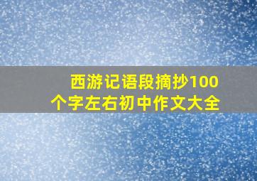 西游记语段摘抄100个字左右初中作文大全